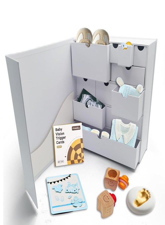 Valguri DIY BABY Keepsake Box Storage Customzied Treasured Memories Compartments Baby Shower Maternity Gifting Newborn Cardboard Organizer Case Advent Calendar 11 Days(white) - Image 3